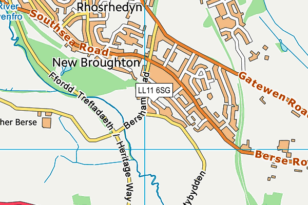 LL11 6SG map - OS VectorMap District (Ordnance Survey)