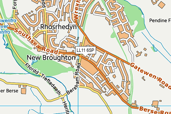 LL11 6SP map - OS VectorMap District (Ordnance Survey)