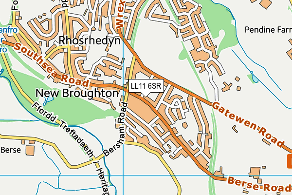 LL11 6SR map - OS VectorMap District (Ordnance Survey)