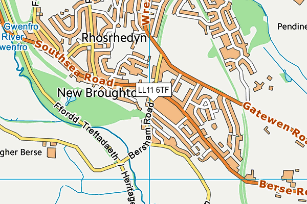 LL11 6TF map - OS VectorMap District (Ordnance Survey)