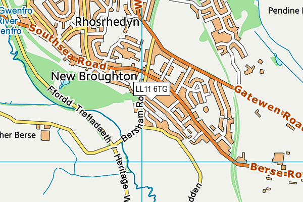 LL11 6TG map - OS VectorMap District (Ordnance Survey)