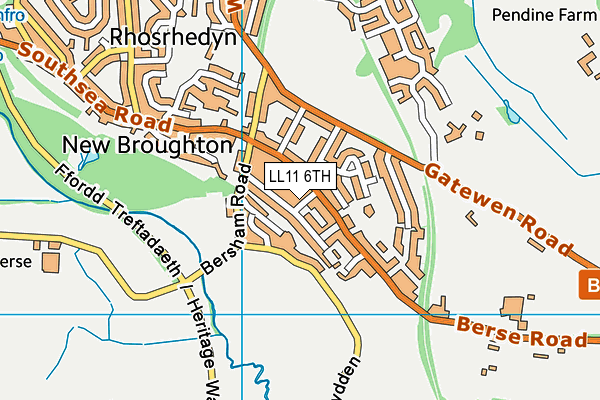 LL11 6TH map - OS VectorMap District (Ordnance Survey)