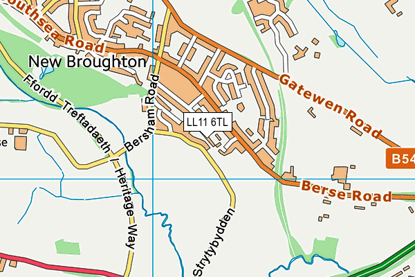 LL11 6TL map - OS VectorMap District (Ordnance Survey)