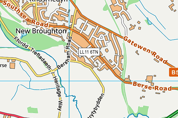 LL11 6TN map - OS VectorMap District (Ordnance Survey)