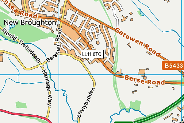 LL11 6TQ map - OS VectorMap District (Ordnance Survey)