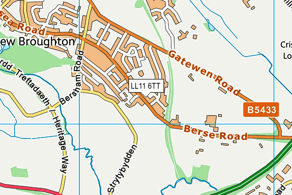 LL11 6TT map - OS VectorMap District (Ordnance Survey)