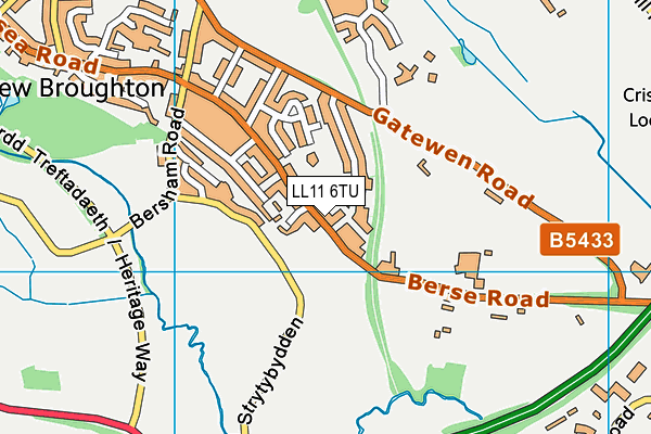 LL11 6TU map - OS VectorMap District (Ordnance Survey)