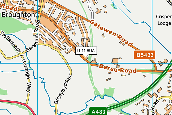 LL11 6UA map - OS VectorMap District (Ordnance Survey)