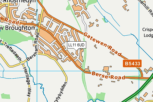 LL11 6UD map - OS VectorMap District (Ordnance Survey)