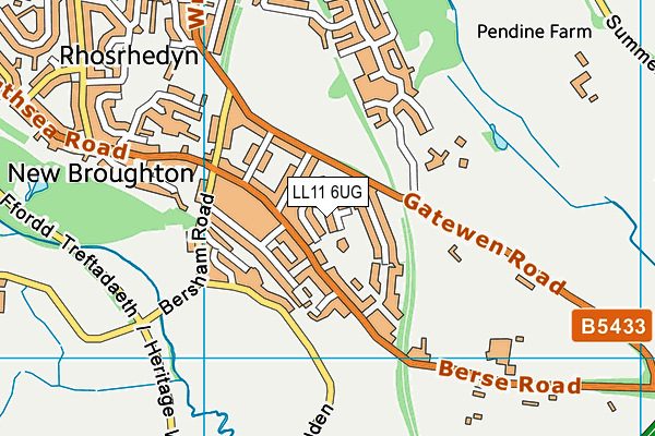 LL11 6UG map - OS VectorMap District (Ordnance Survey)