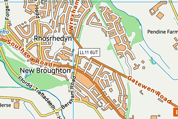 LL11 6UT map - OS VectorMap District (Ordnance Survey)