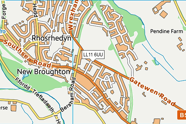 LL11 6UU map - OS VectorMap District (Ordnance Survey)