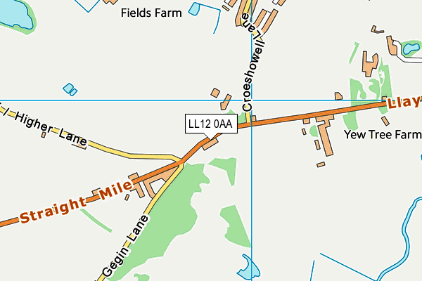 LL12 0AA map - OS VectorMap District (Ordnance Survey)