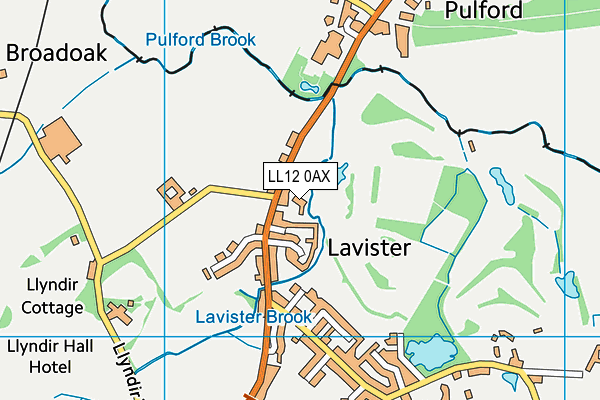 LL12 0AX map - OS VectorMap District (Ordnance Survey)