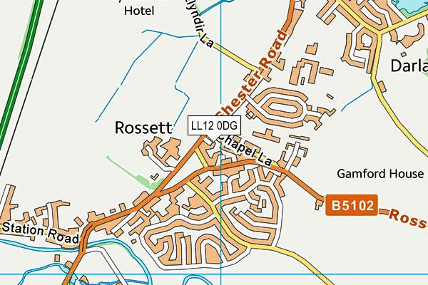 LL12 0DG map - OS VectorMap District (Ordnance Survey)
