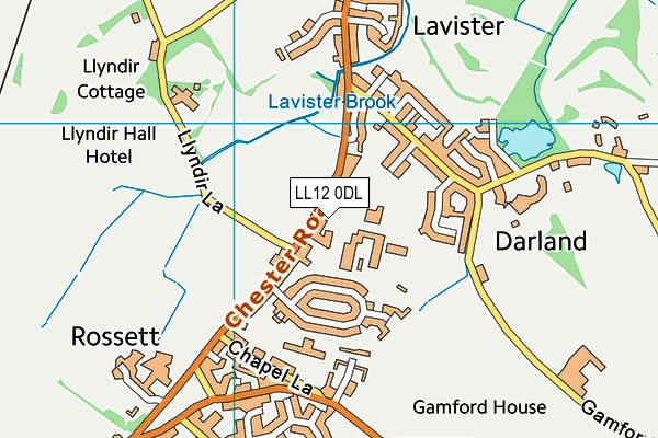 Darland High School map (LL12 0DL) - OS VectorMap District (Ordnance Survey)