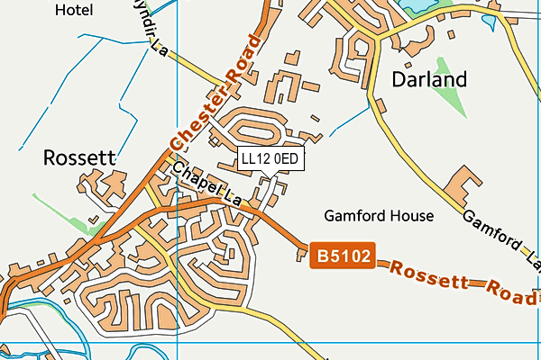 LL12 0ED map - OS VectorMap District (Ordnance Survey)