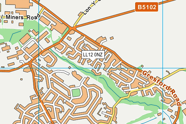 LL12 0NZ map - OS VectorMap District (Ordnance Survey)