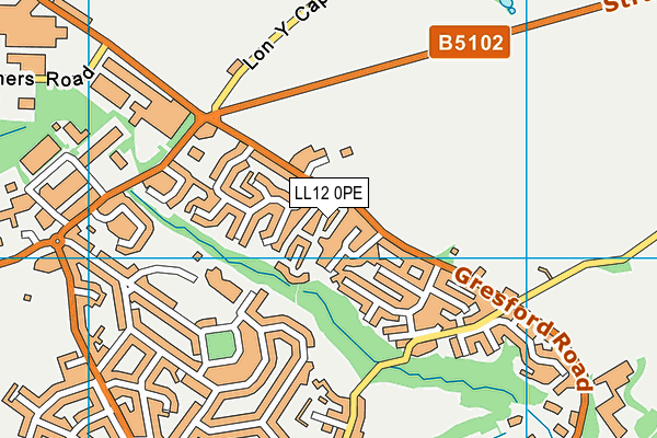LL12 0PE map - OS VectorMap District (Ordnance Survey)