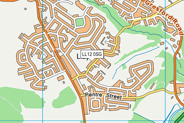 LL12 0SG map - OS VectorMap District (Ordnance Survey)