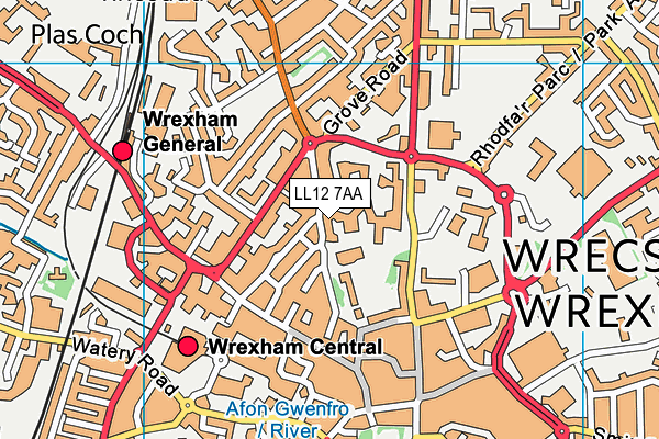 LL12 7AA map - OS VectorMap District (Ordnance Survey)