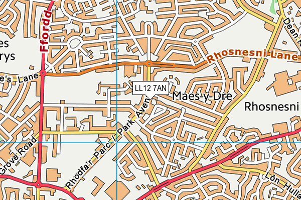 LL12 7AN map - OS VectorMap District (Ordnance Survey)