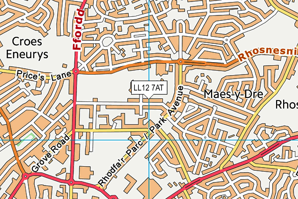 LL12 7AT map - OS VectorMap District (Ordnance Survey)