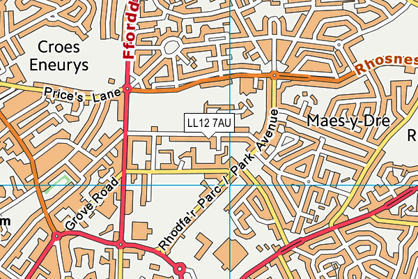 LL12 7AU map - OS VectorMap District (Ordnance Survey)