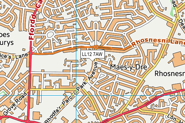 LL12 7AW map - OS VectorMap District (Ordnance Survey)