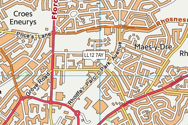 LL12 7AY map - OS VectorMap District (Ordnance Survey)