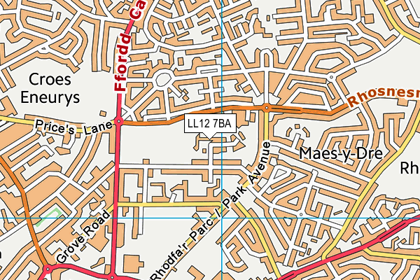 LL12 7BA map - OS VectorMap District (Ordnance Survey)