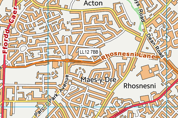 LL12 7BB map - OS VectorMap District (Ordnance Survey)