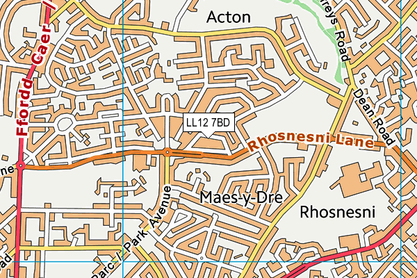 LL12 7BD map - OS VectorMap District (Ordnance Survey)