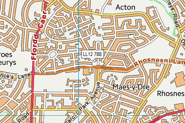 LL12 7BE map - OS VectorMap District (Ordnance Survey)