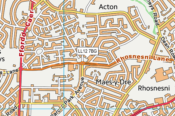 LL12 7BG map - OS VectorMap District (Ordnance Survey)