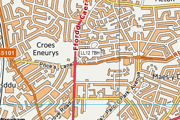 LL12 7BH map - OS VectorMap District (Ordnance Survey)