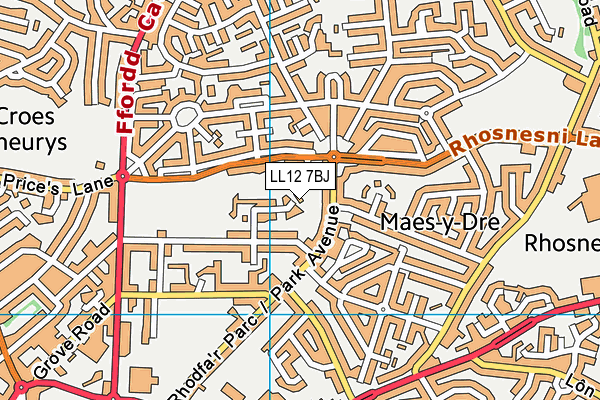LL12 7BJ map - OS VectorMap District (Ordnance Survey)