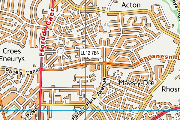 LL12 7BN map - OS VectorMap District (Ordnance Survey)