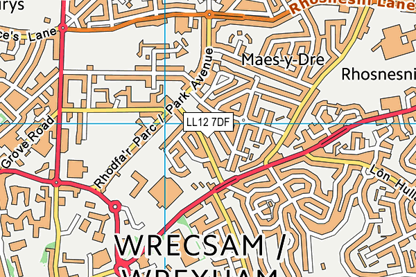 LL12 7DF map - OS VectorMap District (Ordnance Survey)