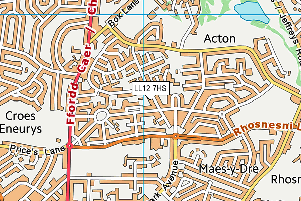 LL12 7HS map - OS VectorMap District (Ordnance Survey)