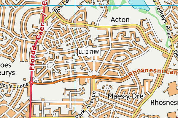 LL12 7HW map - OS VectorMap District (Ordnance Survey)