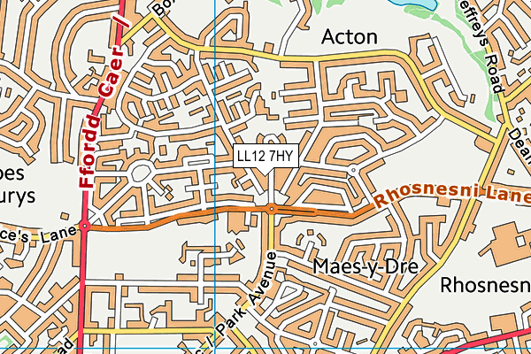 LL12 7HY map - OS VectorMap District (Ordnance Survey)