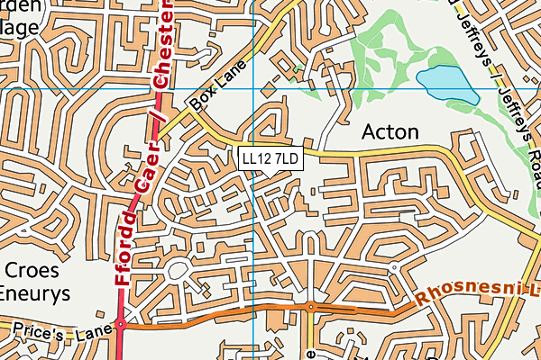 LL12 7LD map - OS VectorMap District (Ordnance Survey)