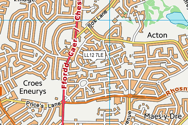 LL12 7LE map - OS VectorMap District (Ordnance Survey)