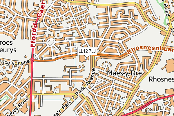 LL12 7LJ map - OS VectorMap District (Ordnance Survey)