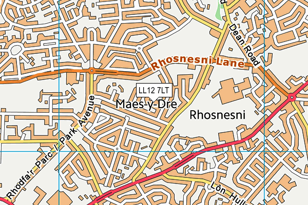 LL12 7LT map - OS VectorMap District (Ordnance Survey)