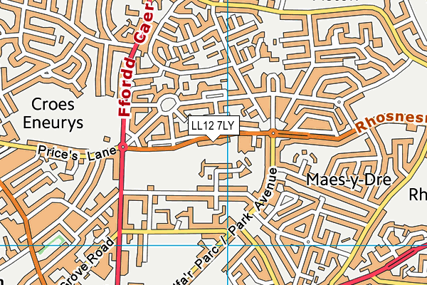 LL12 7LY map - OS VectorMap District (Ordnance Survey)