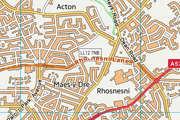 LL12 7NB map - OS VectorMap District (Ordnance Survey)