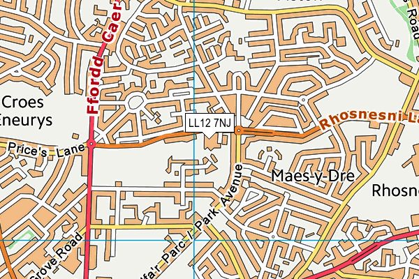 LL12 7NJ map - OS VectorMap District (Ordnance Survey)