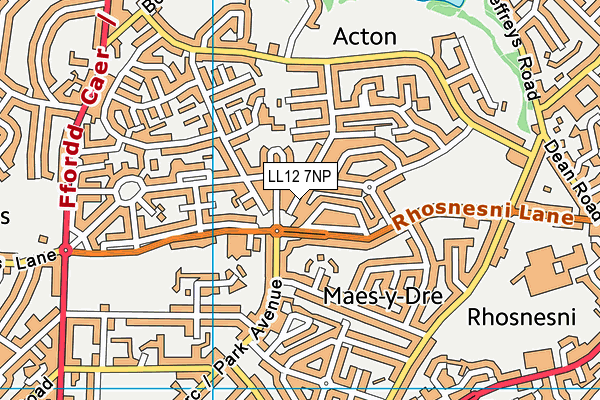 LL12 7NP map - OS VectorMap District (Ordnance Survey)